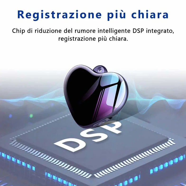 STTWUNAKE, Mini registratore vocale, collana con registratore vocale digitale attivato, dispositivo di registrazione audio portachiavi, piccolo registratore di ascolto audio indossabile, usb