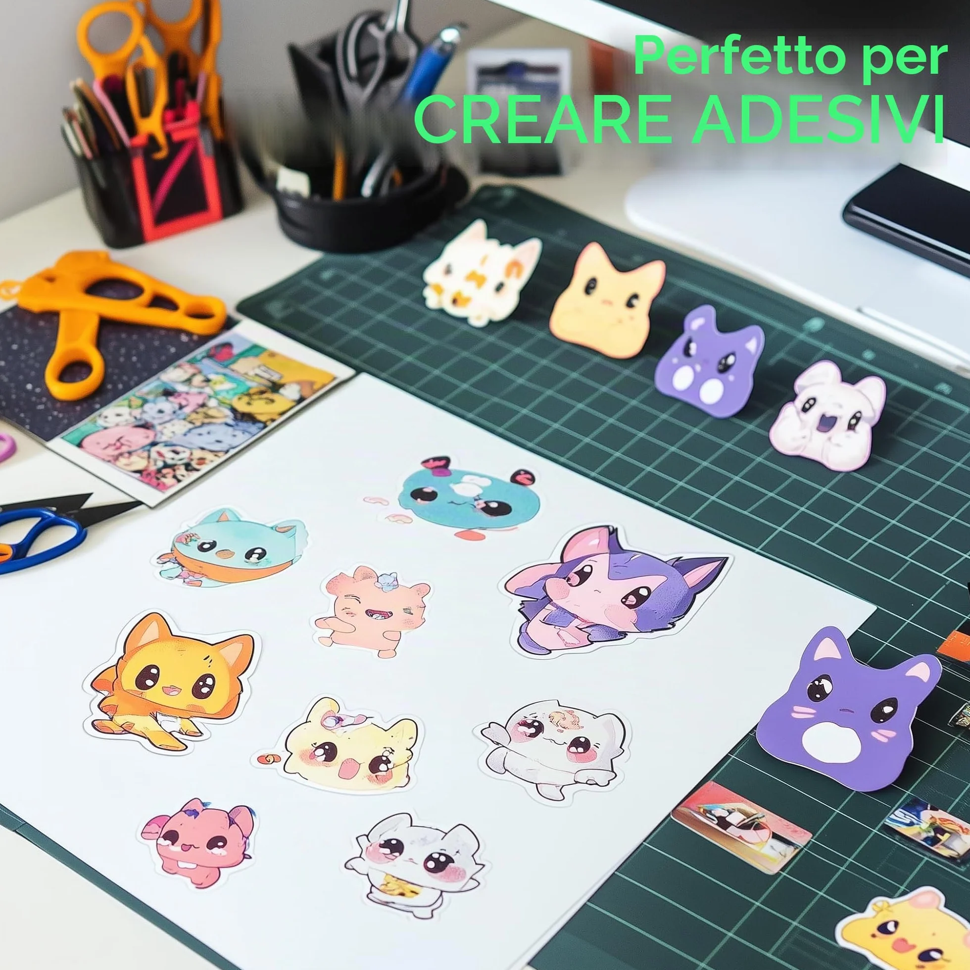 Evergreen Goods Ltd 50 fogli A4 lucidi autoadesivi carta adesiva bianca per immagini resistente agli schizzi per stampanti inkjet e laser