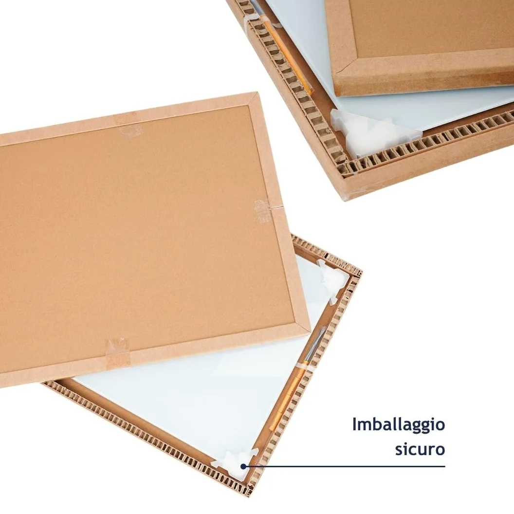 Danieli | Lavagna Magnetica da Parete in Vetro Bianca - Lavagna scrivibile, cancellabile e magnetica, perfetta da appendere in Ufficio - 60x90 centimetri