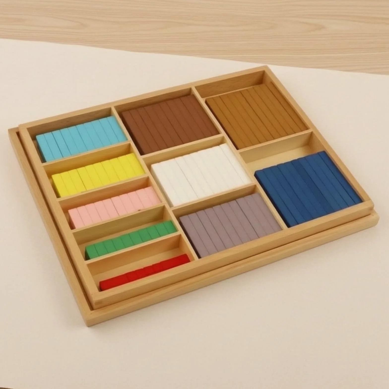 Barrette Numeriche in Legno con Scatola Colorato Barrette Numeriche Matematici Pratico Scatola Didattica con Numeri per Maestre