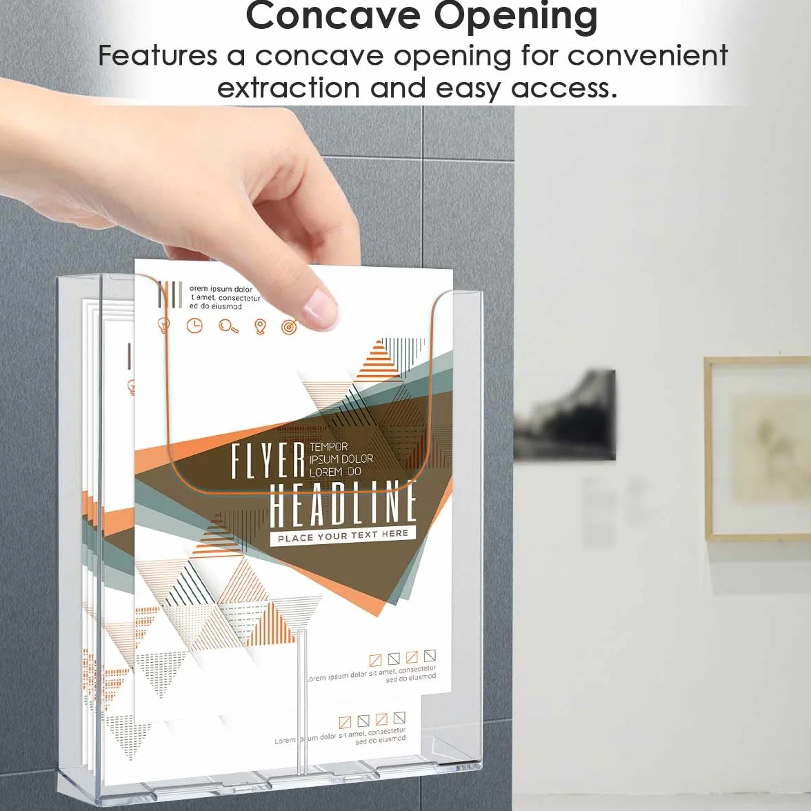 OTYMIOW Porta Volantini da Parete Trasparente 2PZ Porta Brochure A4 Porta Depliant A4 Vetro acrilico con 7 Viti Espositore per Brochure Volantini da Montare a Parete Supporto da Parete per Cataloghi