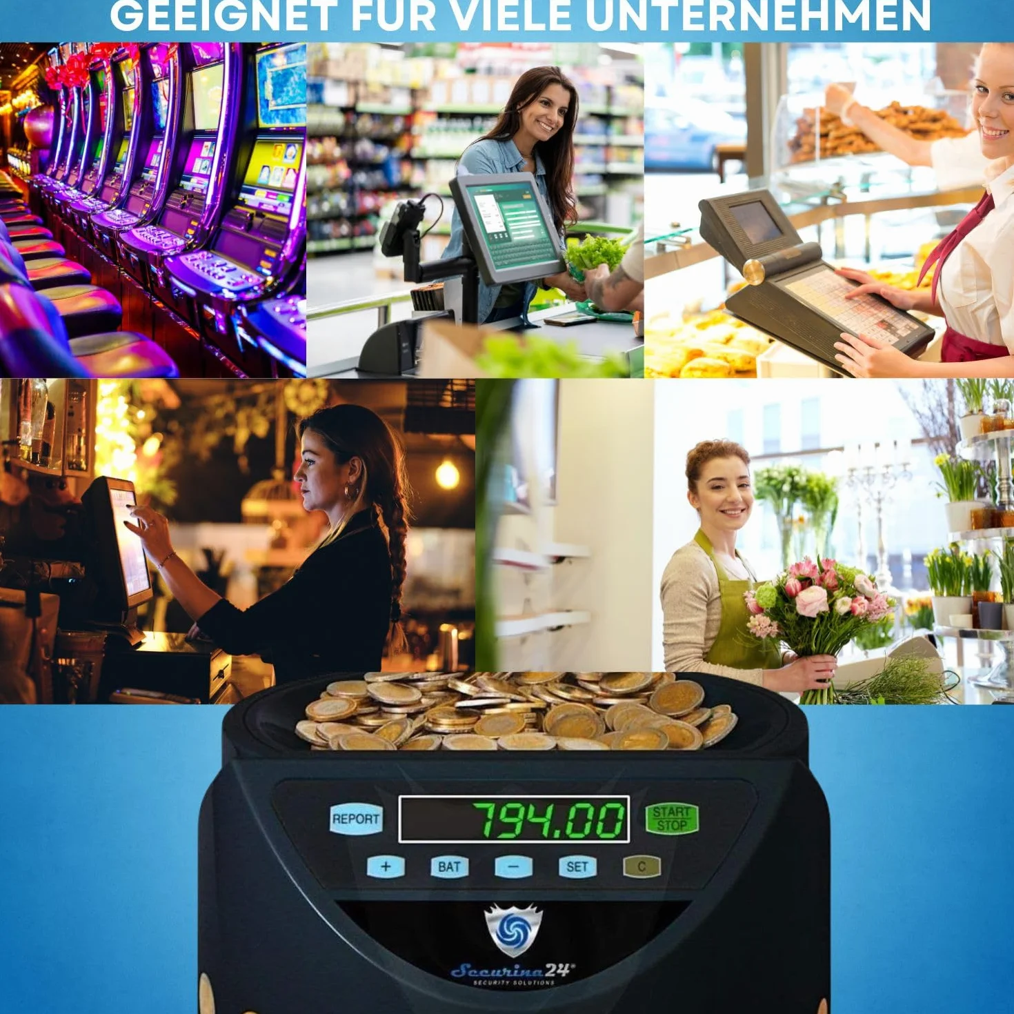 Contamonete Euro Securina24 (Nero - Blacklabel - BBB-LED)