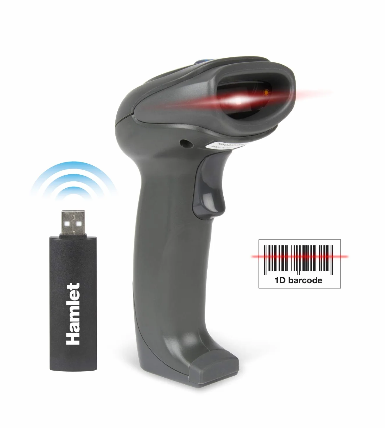 Hamlet HBCS1D10W Barcode Scanner 1D Wireless - Lettore di Codici a Barre Professionale 1D senza Fili per Codici Lineari