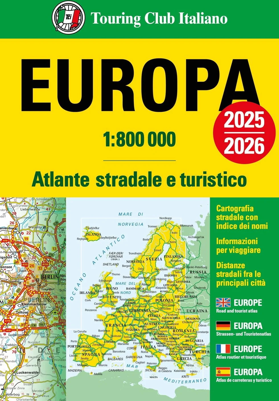 Europa Atlante stradale e turistico 1:800.000 2025-2026