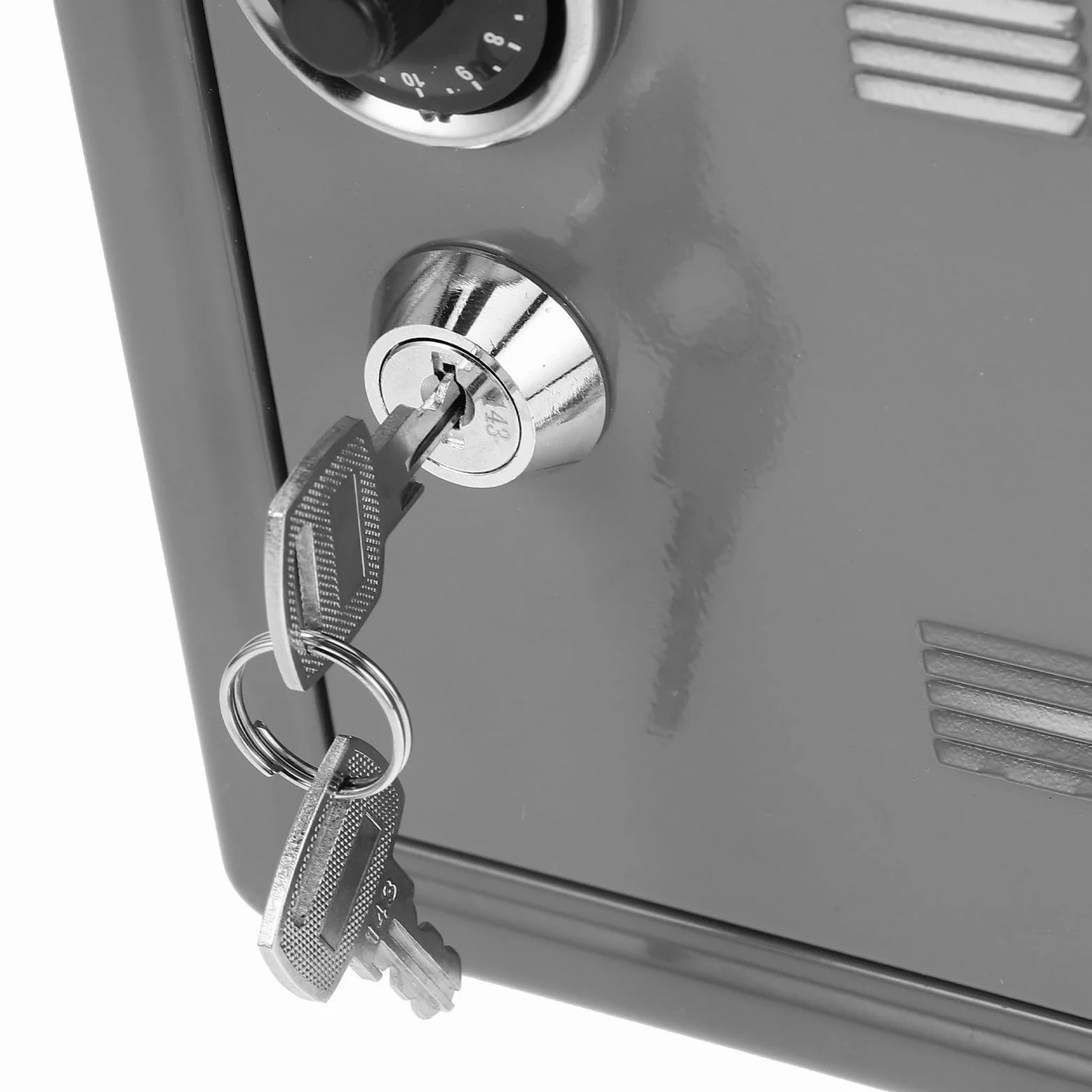 Toddmomy Scatola di Sicurezza in Ferro Argento Serratura a Chiave per Ufficio e Casa, Contenitore Portaoggetti per Documenti Importanti e Oggetti Personali