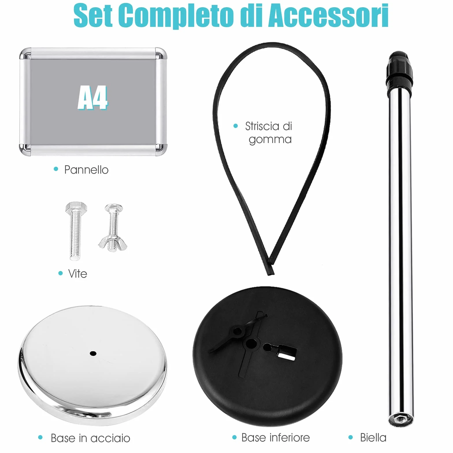 COSTWAY A4 A3 Supporto Poster Espositore da Pavimento in Metallo Girevole Regolabile in Altezza