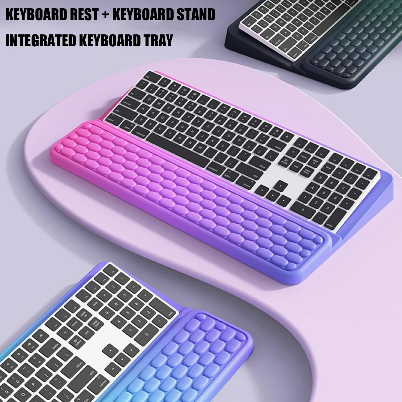 Poggiapolsi per tastiera dal design con gradienti colorati con base antiscivolo per migliorare il comfort della tastiera da gioco