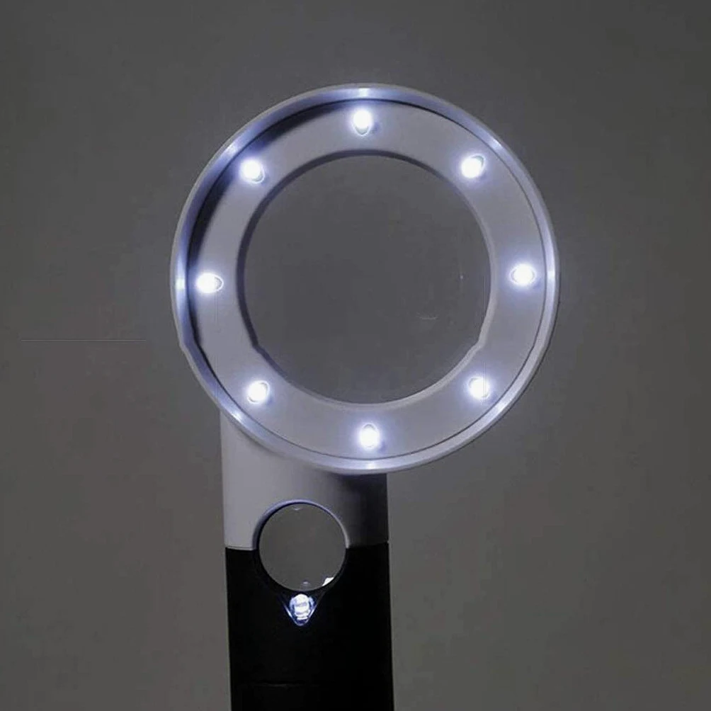 Lente d'Ingrandimento Portatile, Luce a LED Sagomata, Lente d'Ingrandimento primaria secondaria ad Alta Definizione per l'identificazione della Lettura degli Anziani