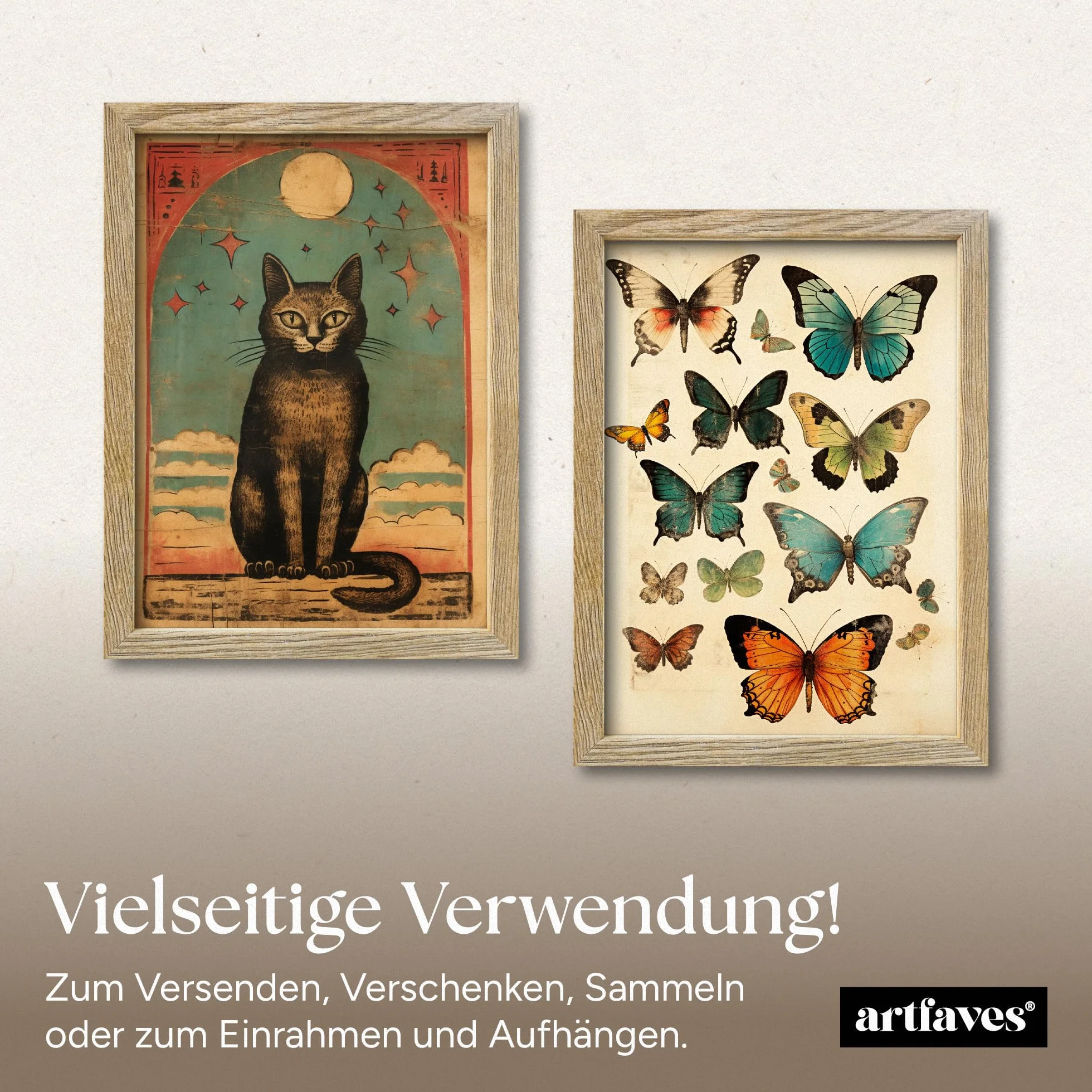 ARTFAVES Set di cartoline Tarocchi vintage I 30 diverse cartoline DIN A6