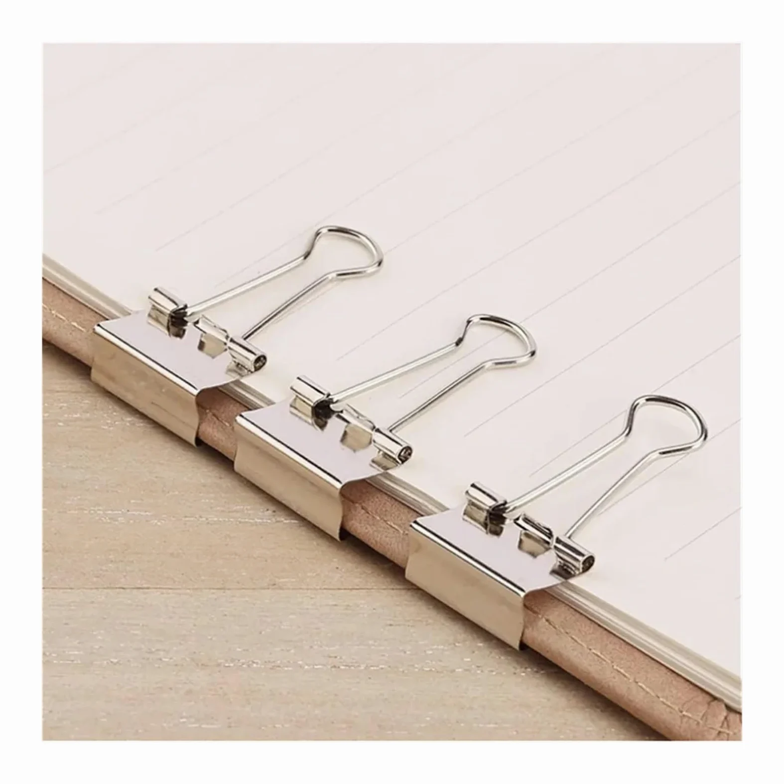 Metallo Foldback Clips Clip for carta a coda di rondine in metallo argentato da 100 pezzi | Graffetta for carta 15 19 25 32 mm Clip for raccoglitore pieghevole Morsetti con impugnatura(25mm)