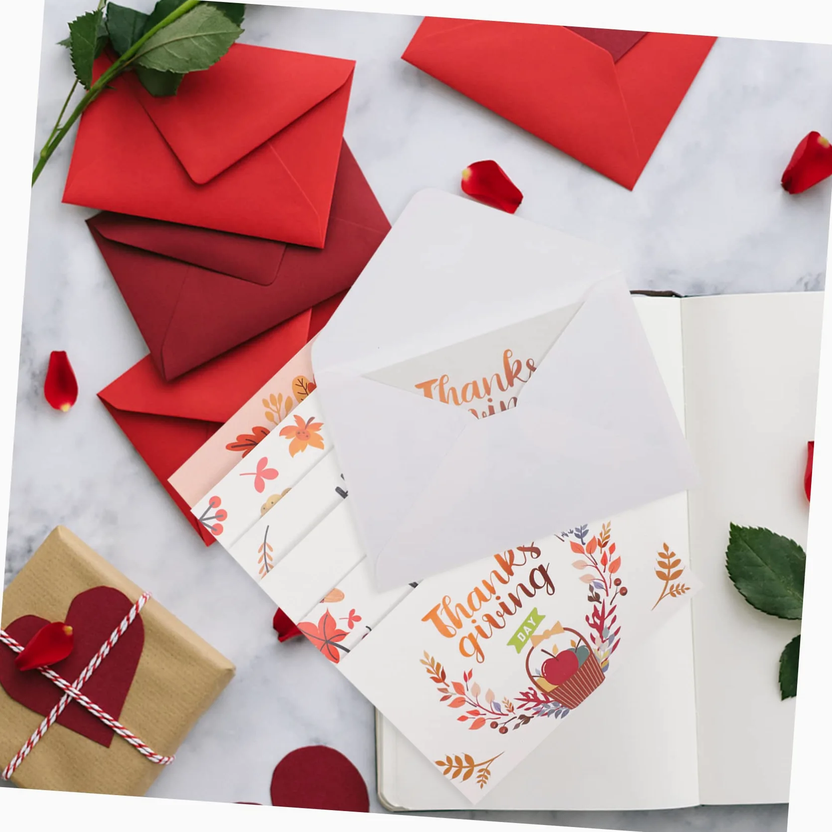 VILLCASE 60 Fogli biglietto d'auguri biglietti ringraziamento biglietto grazie carte messaggio biglietti d'auguri del festival biglietti per il del ringraziamento carte del festival