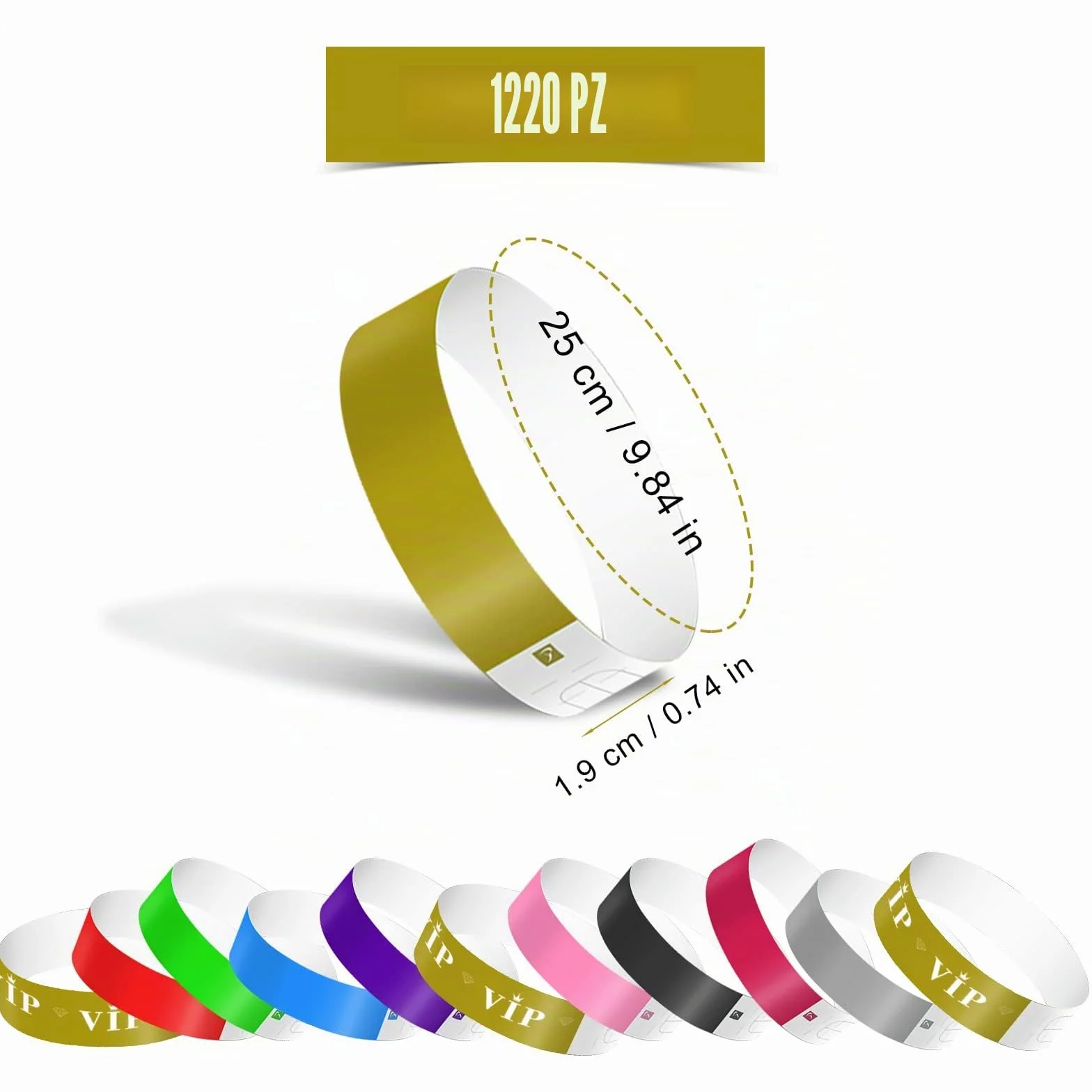 1220Pz Braccialetti di Carta per Eventi, Colorato Braccialetti Identificativi Colorati Impermeabili Braccialetti Colorati Discoteca per Festival Feste Musicali Esposizione Concerti (12 Colori)