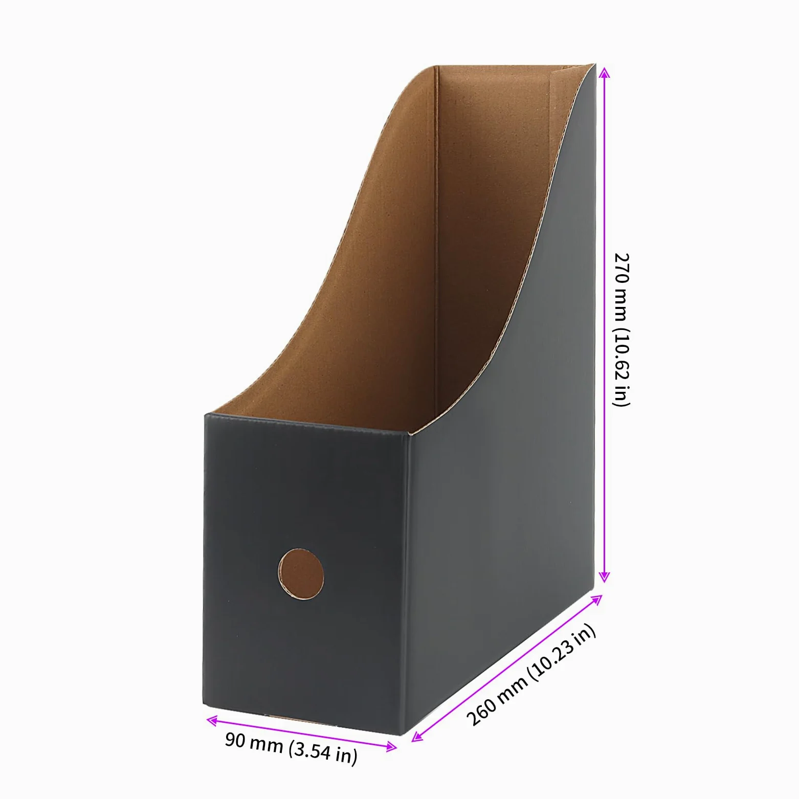 12 portariviste in cartone nero, raccoglitore a piedi, formato A4, portariviste in formato A4, in carta kraft da scrivania, organizer per file raccoglitori, forniture per ufficio