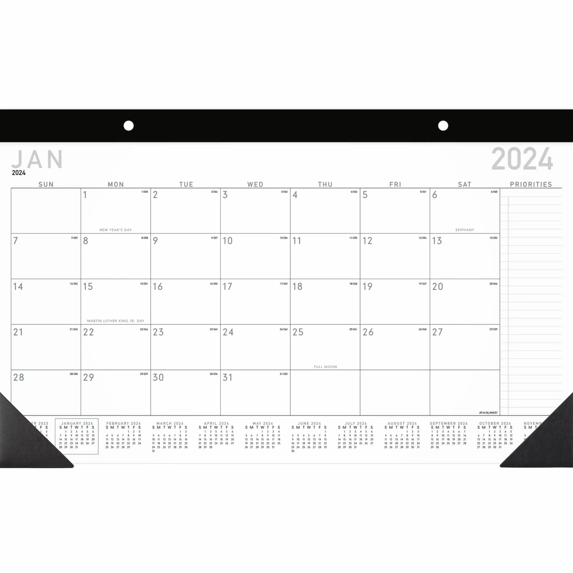 AT-A-GLANCE® Calendario mensile da scrivania 2024, 45,7 x 27,9 cm, da gennaio a dicembre 2024, SK14X00