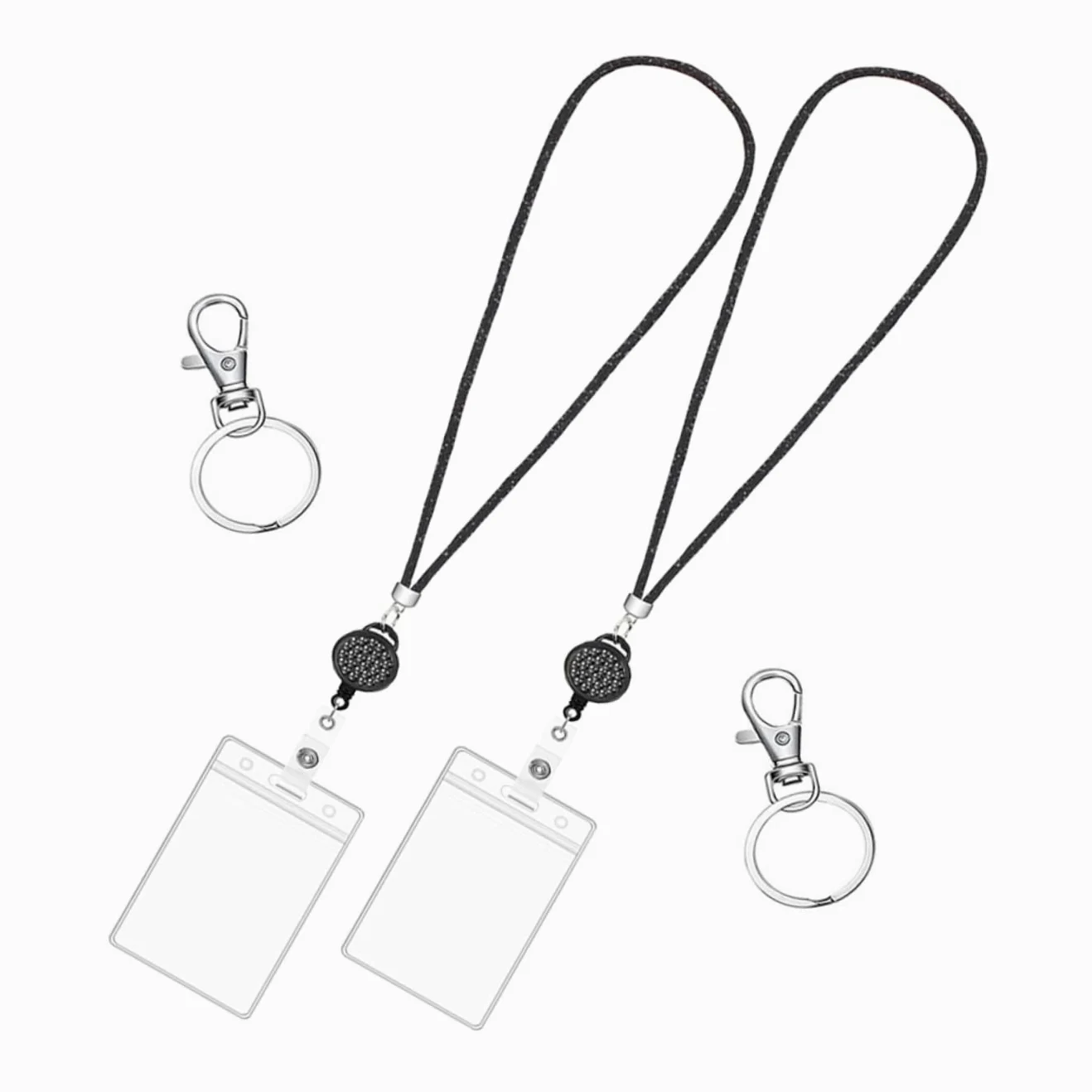 NUOBESTY 3sets Portabadge Con Cordino Retrattile Da Pz Porta Tessere Id Con Finestra Trasparente Compatibile Con Carte Di Identità Lavoro Studenti e Pass Hotel