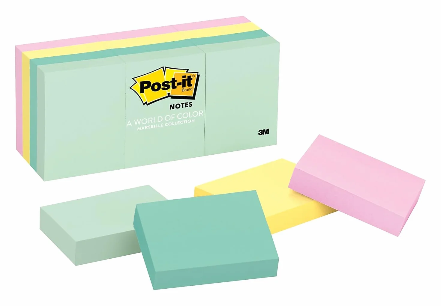 Post-it 653 AST post-it notes, Original, 1 – 1/"x 12/PK, Marseille