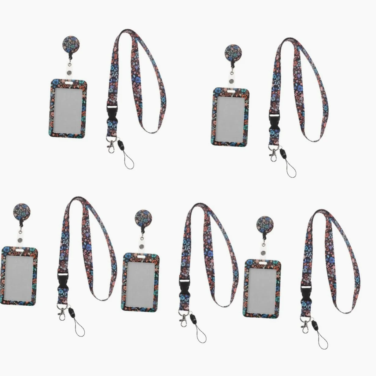 5sets Portabadge Retrattile Con Holder Per Per Scuola e Facile Usare e
