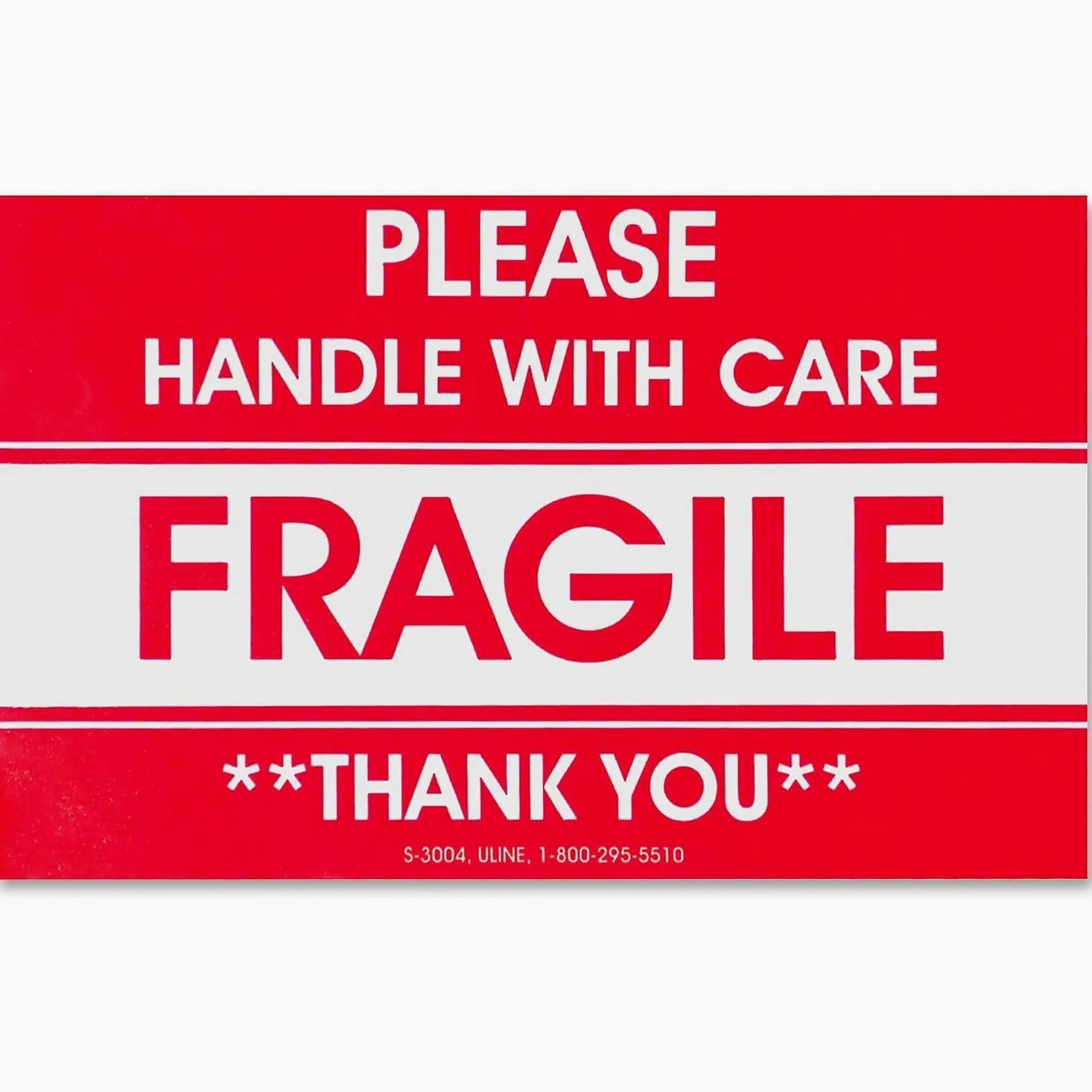 Tatco Products, Inc 10951 Etichetta di spedizione, Fragile, 7,6 x 12,7 cm, 500/Rl, Rosso/Bianco