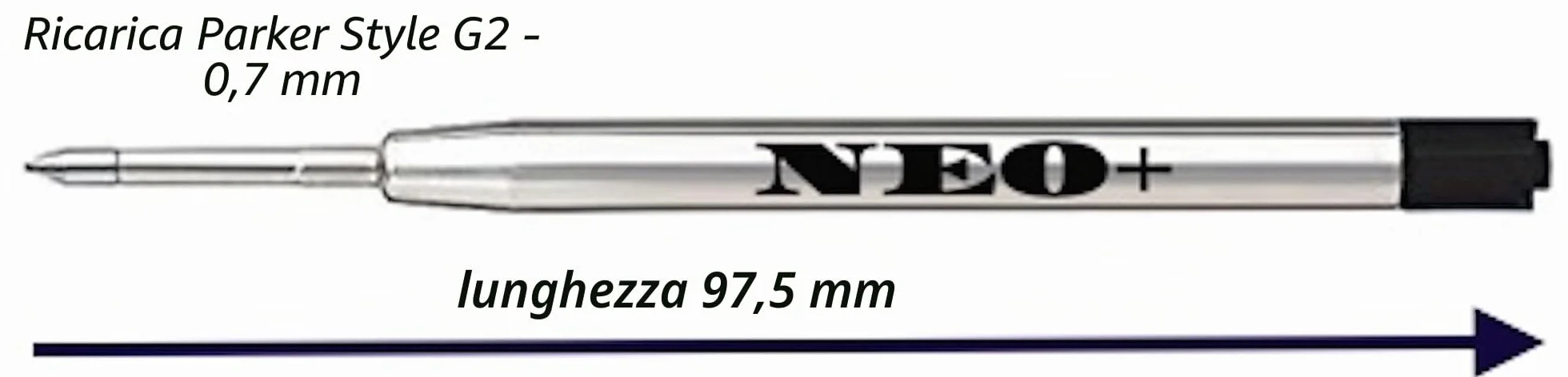 Parker G2 Ricariche Penna a Sfera 12 Pezzi Nero Inchiostro Gel 5x Black Made in Germany
