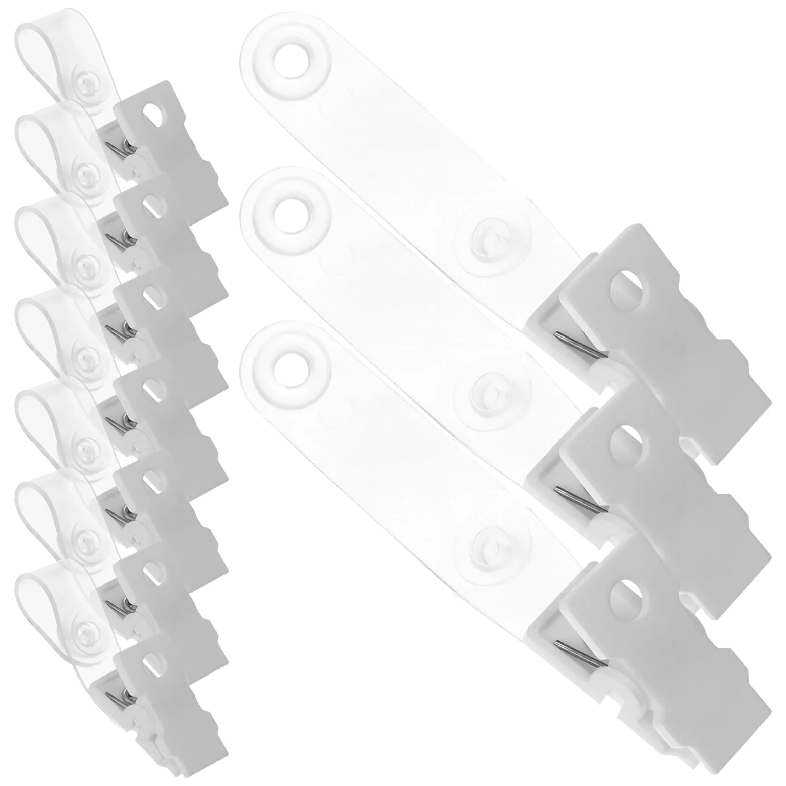 VILLCASE 100 Pezzi Clip Porta Badge in Pvc Bianco, Clip Resistente e Non Facile da Deformare per Porta Tesserino, Design Semplice e Delicato per Ufficio e Lavoro