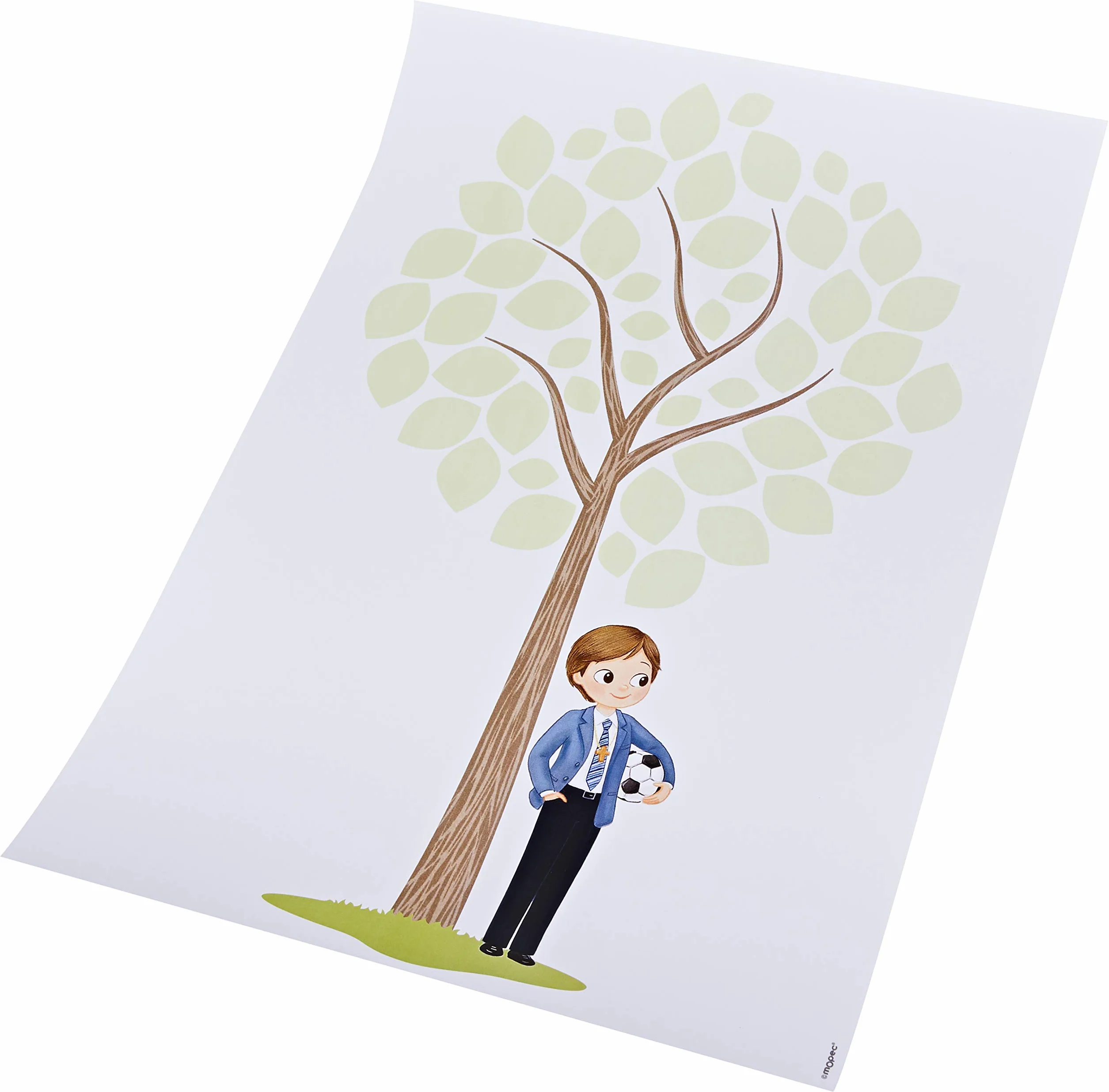 Poster da far firmare Prima Comunione bambino con palla 42x29,5 cm cartoncino Mopec X651