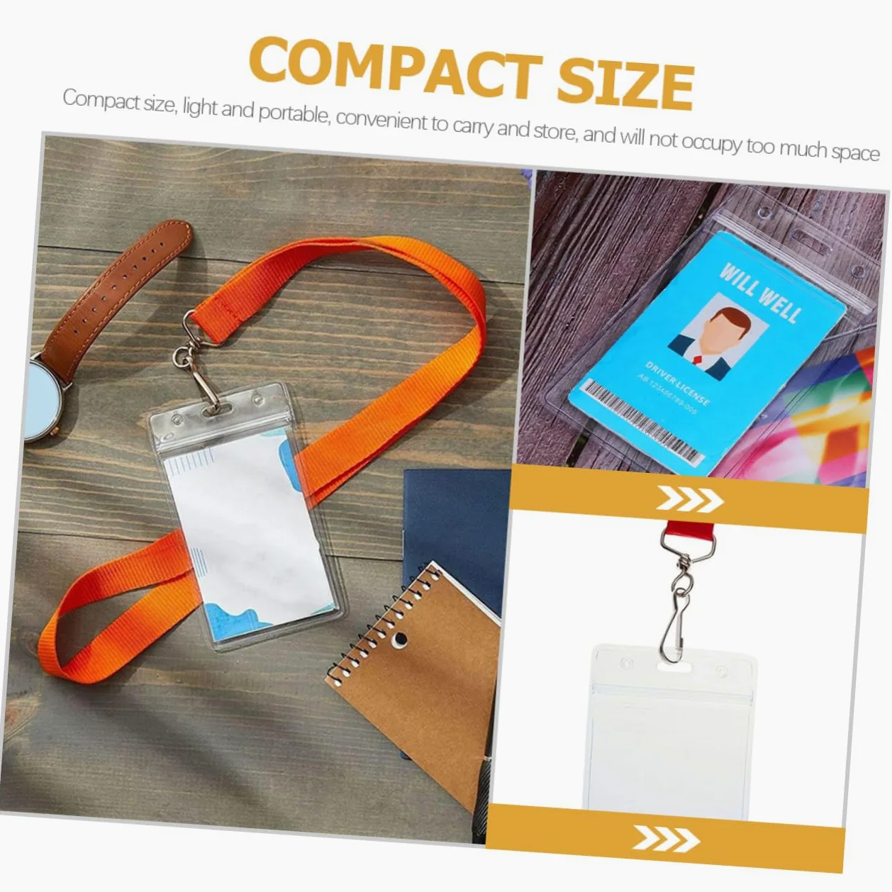 Operitacx 2sets Lanyard Per Badge Con Portabadge Trasparente Da Arancione Per Lavoratori Studenti Volontari e Conferenze