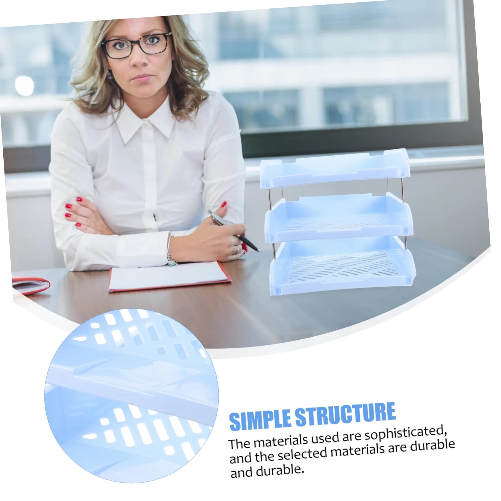Operitacx Organizer per Documenti e Vassoi Impilabili per Scrivania Portariviste per Ufficio e Scuola Design Portatile e Stabile