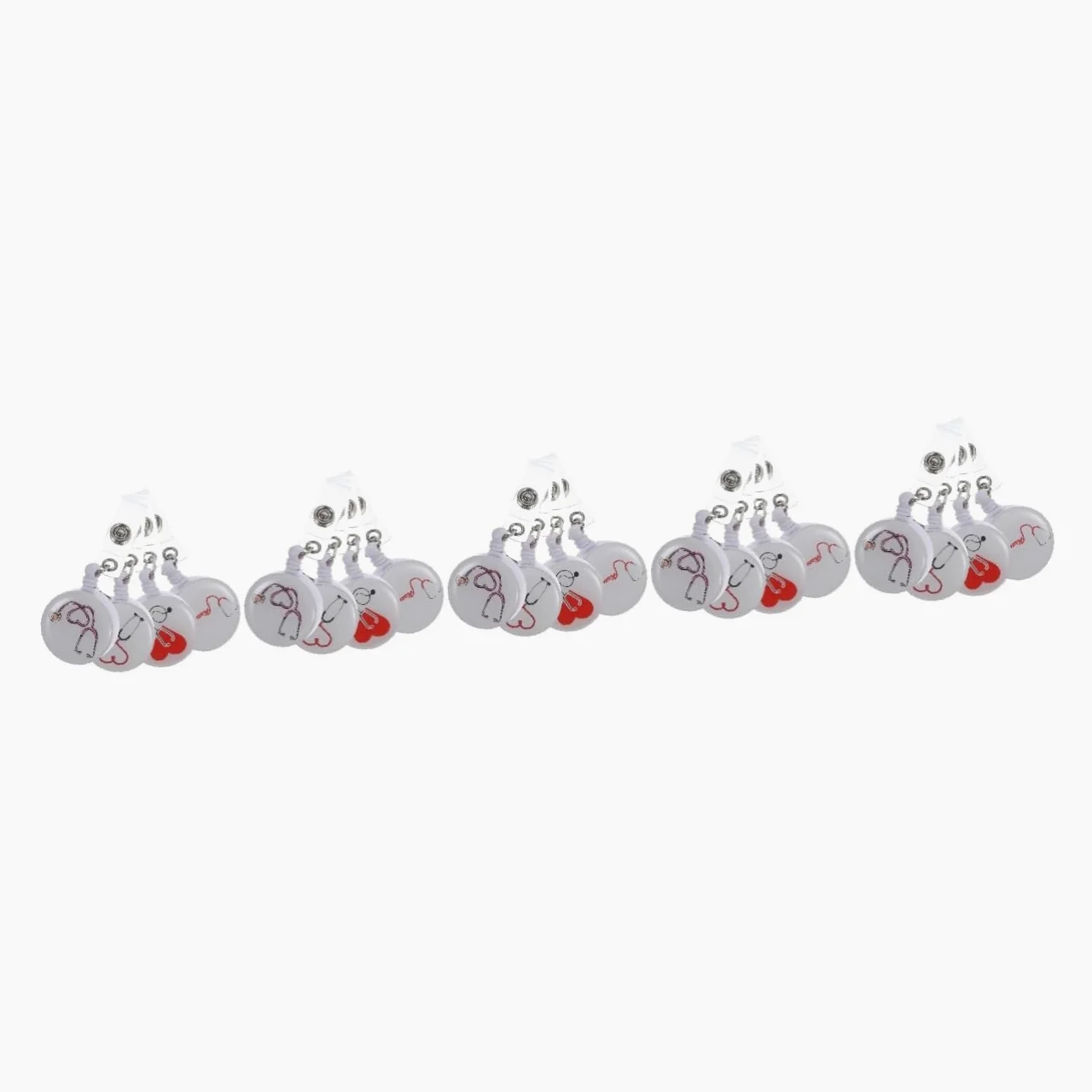 5 Set Porta Badge Retrattile Con Fibbia Telescopica Facile Da Tirare Porta Badge Di Retrattile Con Clip Per Badge Identificativo Con Etichetta Con 4 pezzi*5