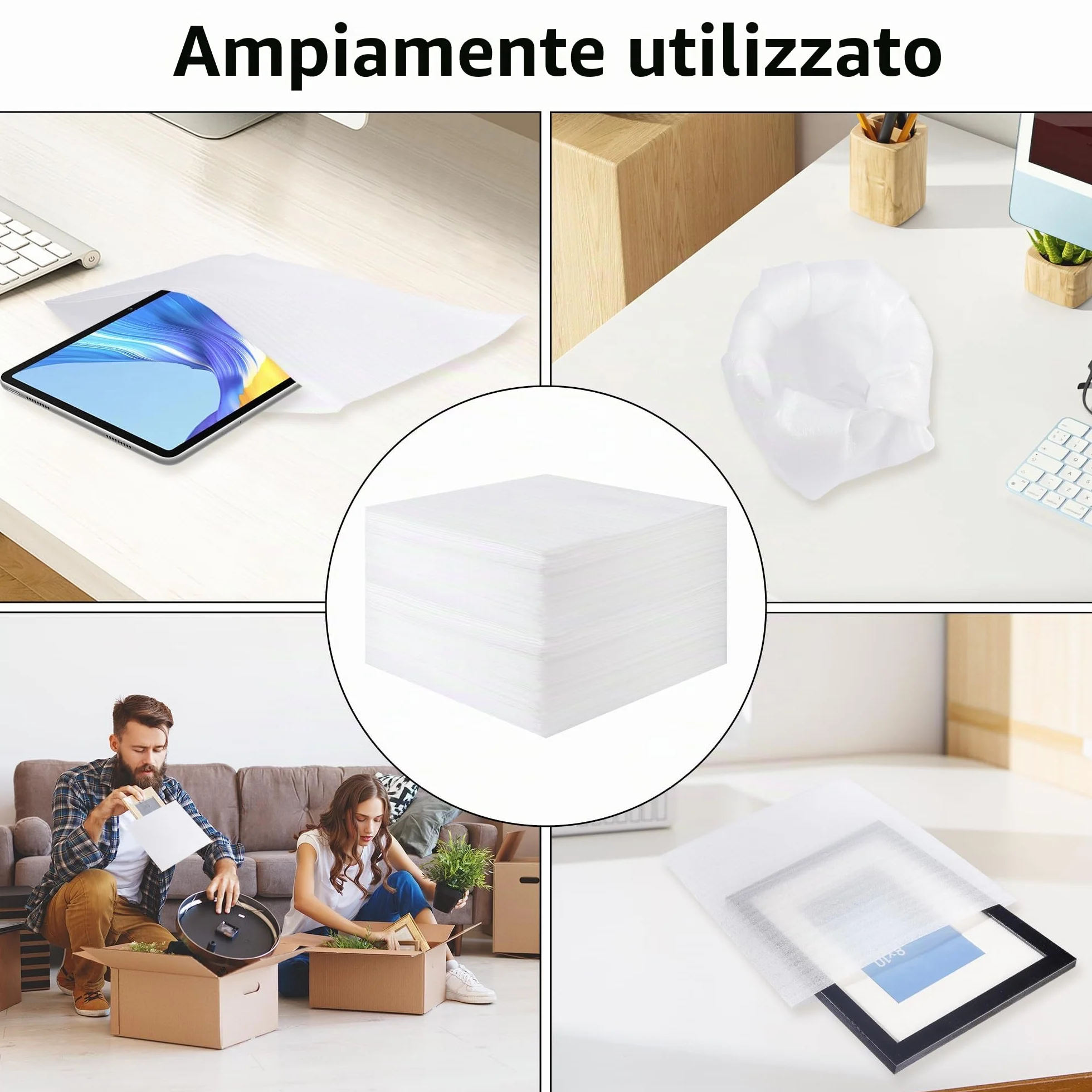 Pezzi Pluriball Imballaggio Fogli Poliuretano Espanso 30 x 30 cm per Spedizioni Trasloco Protezione Fragile