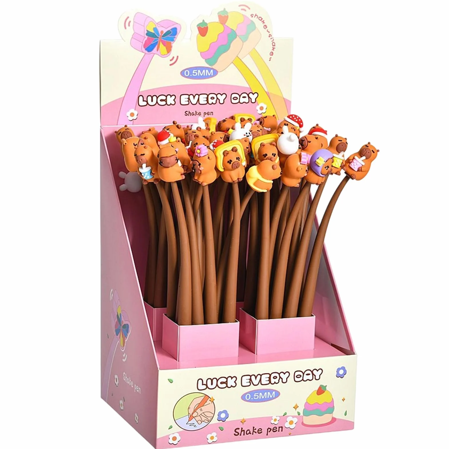Capybara - Penne divertenti per studenti, matite da 0,5 mm per pianificare scuola, classe, studio, appunti, diari, lavoro