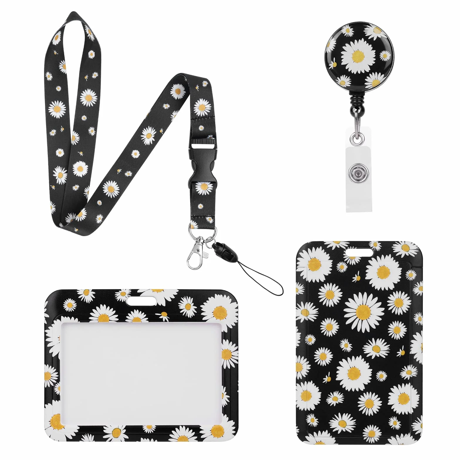 Vicloon Lanyard Porta Badge Retrattile Bobina Clip Rigido con Verticale Orizzontale per Identificativi Chiavi Fotocamera