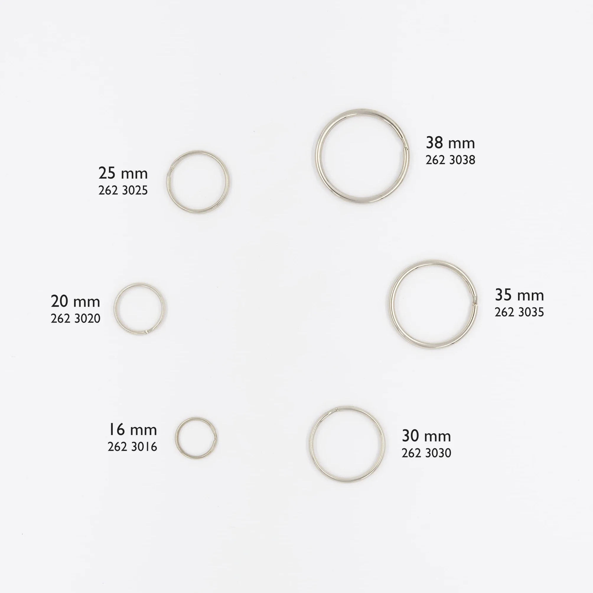 Wedo 2623035 chiavi anelli anelli metallici, diametro: 35 mm, nichelato 100 pezzi, argento
