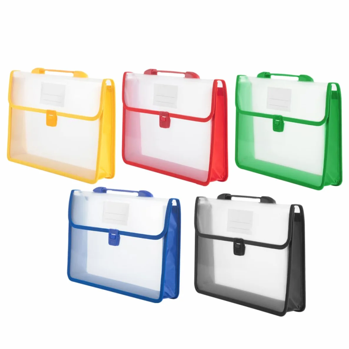 Cartelle Portadocumenti A4 Design Verticale Elegante in Pp Resistente Set 5 Pezzi Grande Capacità Manico Pratico per Ufficio, Scuola e Uso Business