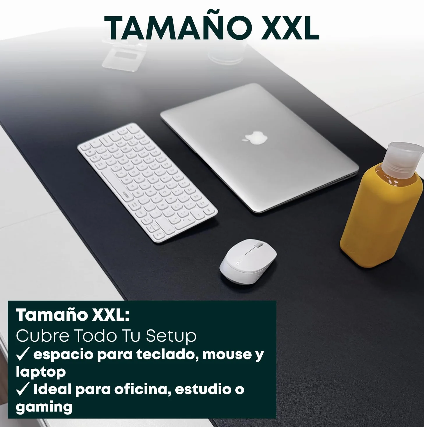 Tappeto Scrivania Grande PU e Sughero Antiscivolo Morbido e Resistente Nero
