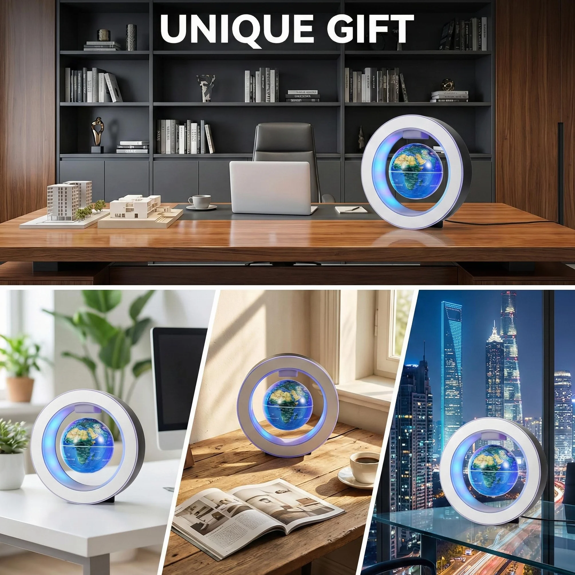 Globo Fluttuante a Levitazione Magnetica 4" con Costellazioni LED, Rotante per Bambini, Decorazione da Scrivania e Idea Regalo Unica per Uomini o Gadget Tech di Compleanno per Ragazzi Adolescenti