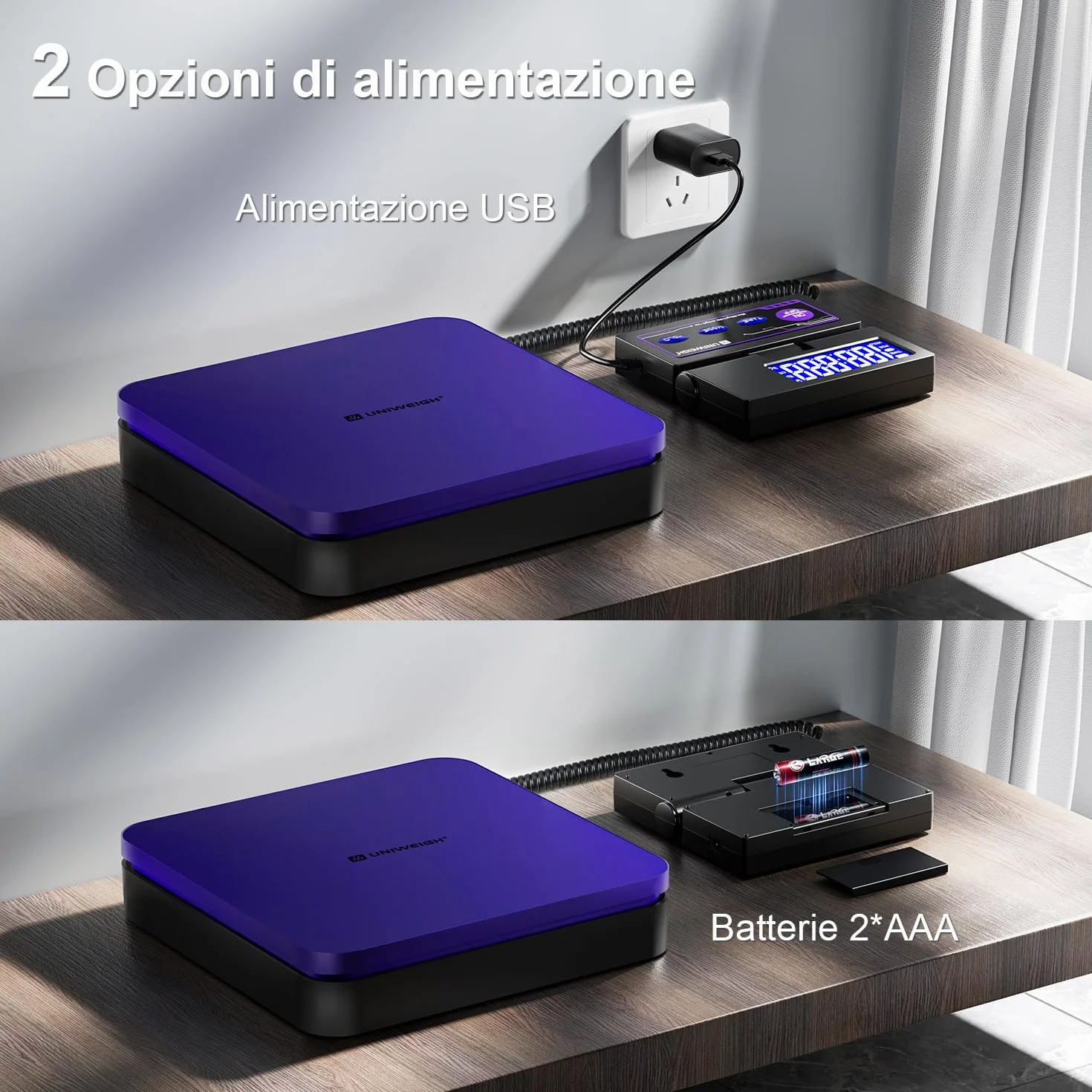 UNIWEIGH Bilancia digitale per spedizioni 110lbs/0.1oz accurata, bilancia postale con 5 unità/LCD/tara/funzione Hold, spegnimento automatico, bilancia postale per pacchi piccole aziende/bilanci