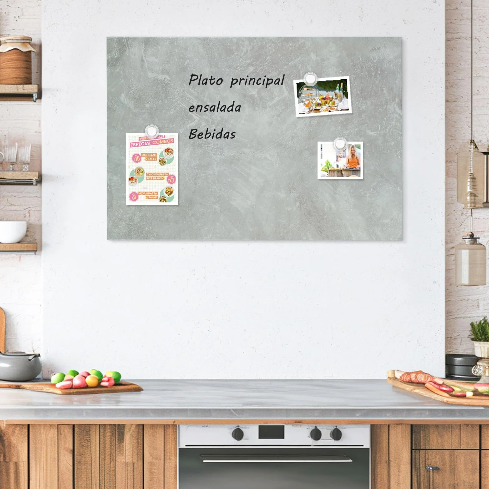DOLLAR BOSS Lavagna magnetica, lavagna magnetica 50 x 70 cm per la parete, Memoboard lavagna magnetica stampata con 6 magneti, 2 penne
