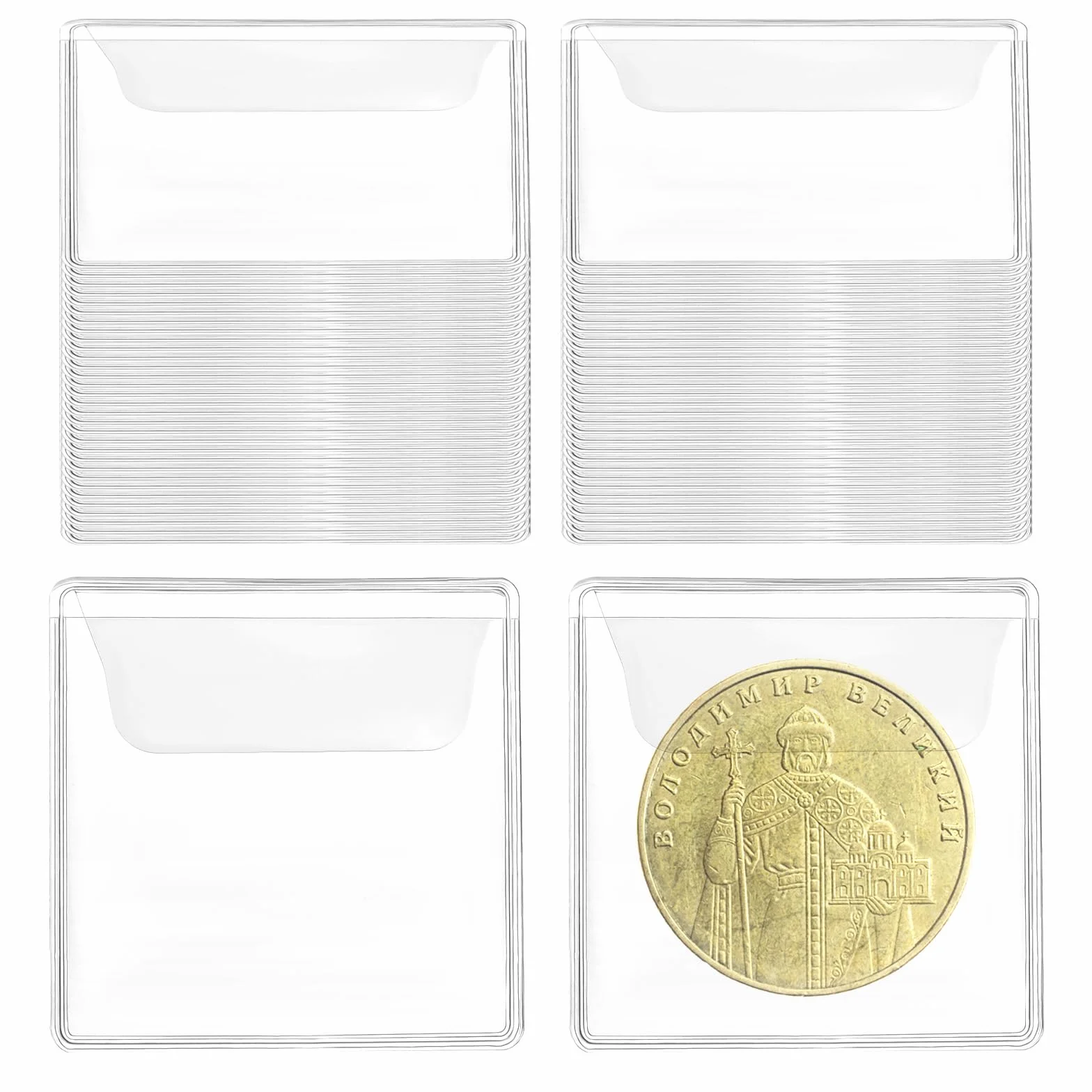 Giantree Set di 50 buste per monete 5,5 x 5,5 cm in plastica