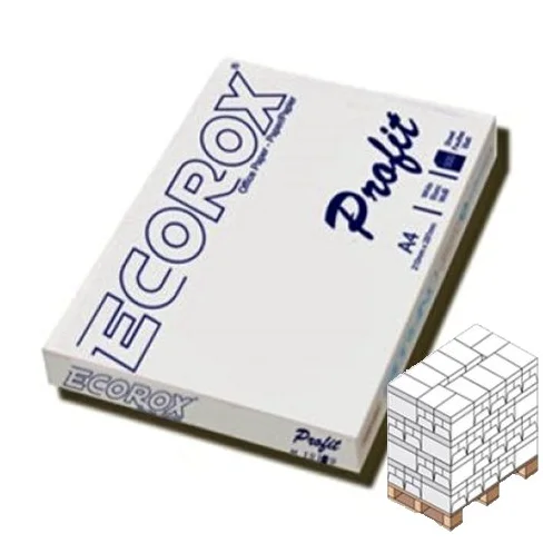 Carta A4 Da Stampa Multiuso, 80gram, 5 Risme, 2500 fogli Ecorox Profit