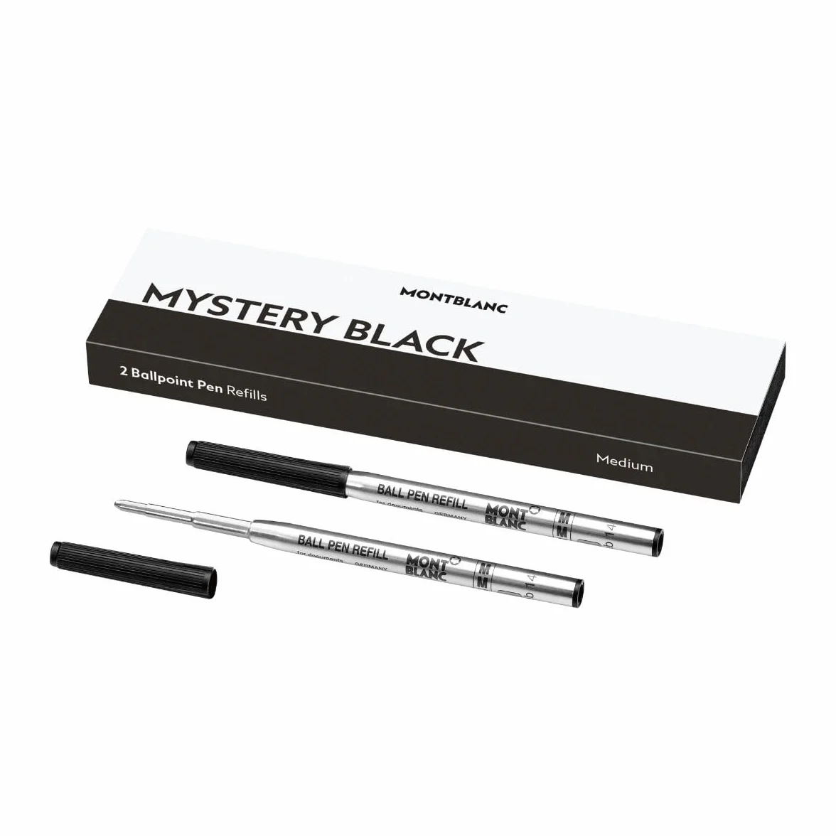 Montblanc 128211 Refill per penna a sfera medi, Nero (Mistery Black), Confezione da 2