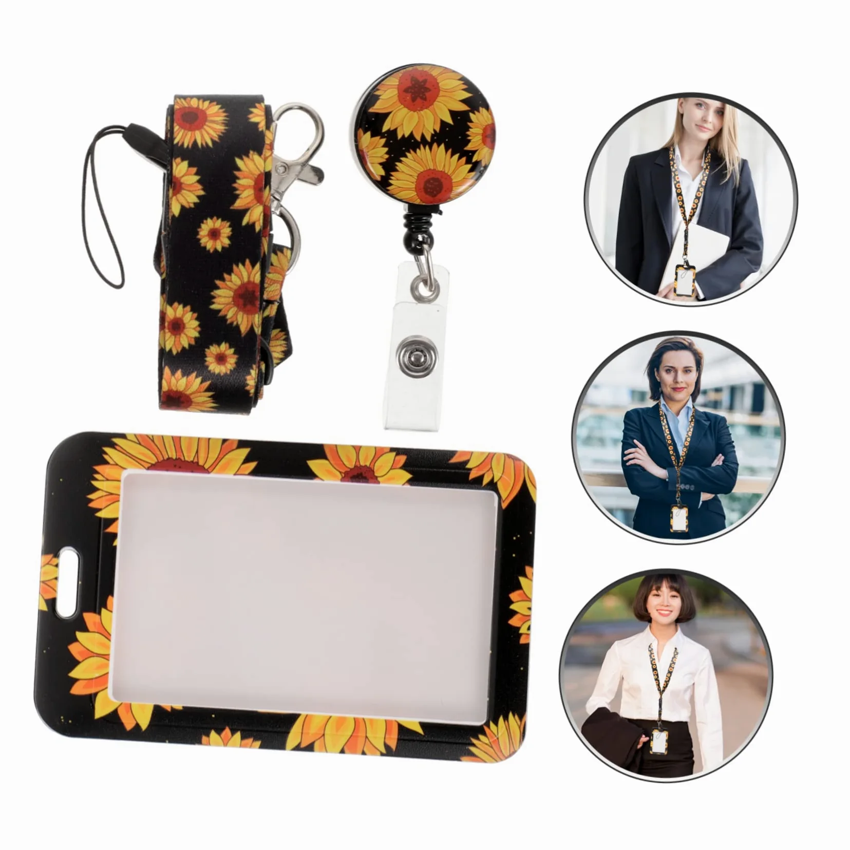 VILLCASE 4pezzi Portabadge Retrattile Con Laccetto Portacarte Per Id Badge e Biglietti Per Scuola e Resistente Compatibile Con e Studenti