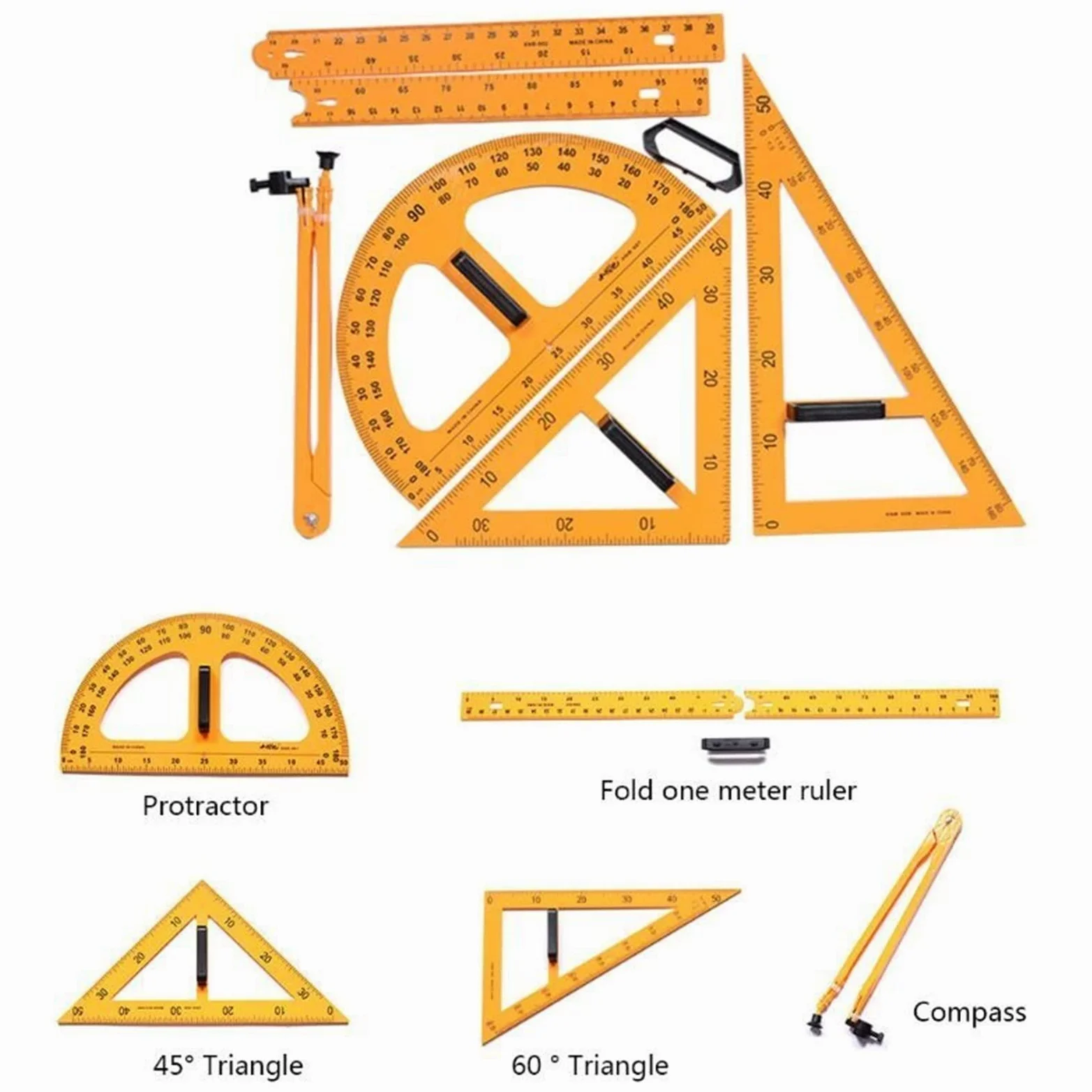 Compasso Geometria Bussola Set multifunzionale Triangle Gonizzatore for misurare il righello matematica Stationery Compasso Professionale