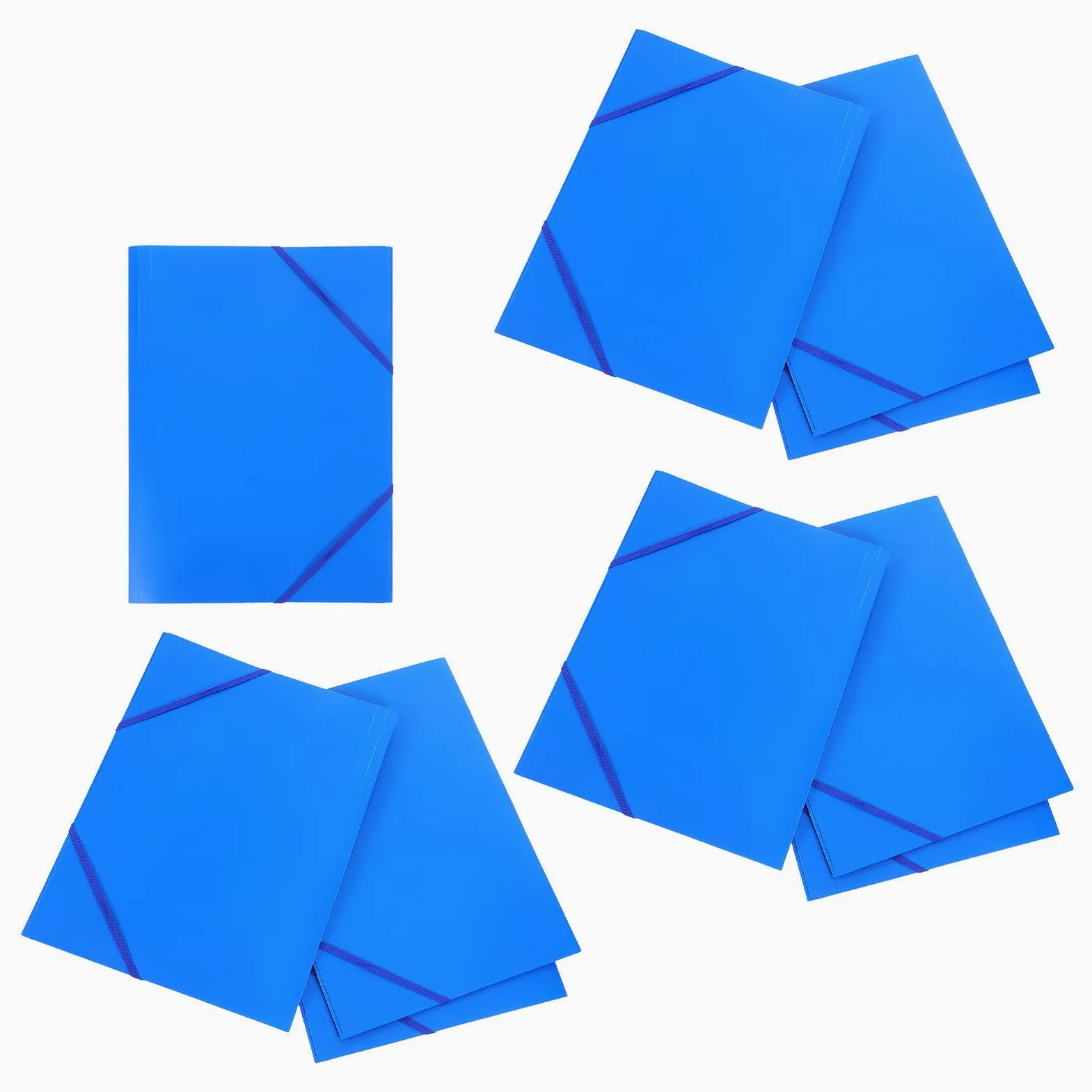 Cartella Portadocumenti in Plastica A4 con Elastico Custodia Pieghevole Resistente e Portatile Set da 10 Pezzi per Ufficio Scuola Viaggi e Uso Quotidiano