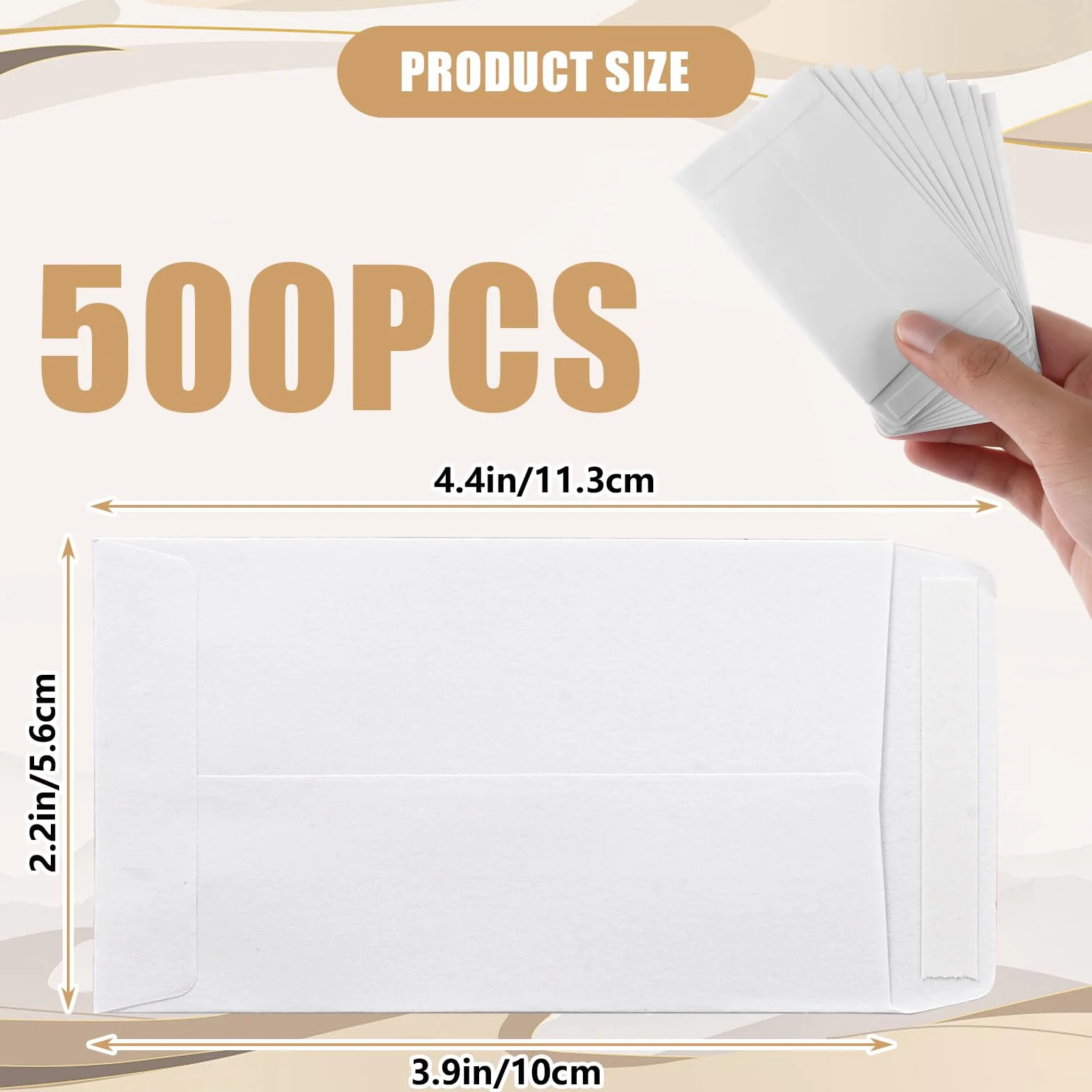 Buste Bianche Piccole Autoadesive 6x10 cm Carta Kraft 500 Pezzi