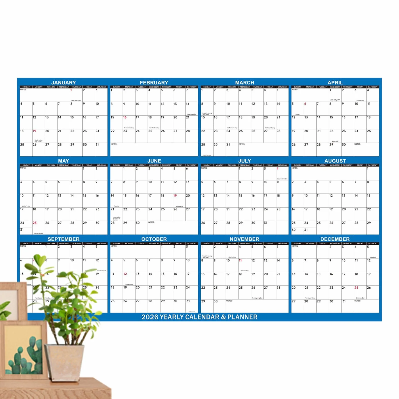 2026 Calendario Da Parete Planner Cancellabile e Scrivibile | Calendario Annuale Di Grandi Dimensioni Per Camera Da Studio Dormitorio Soggiorno Appartamento Studenti Adulti