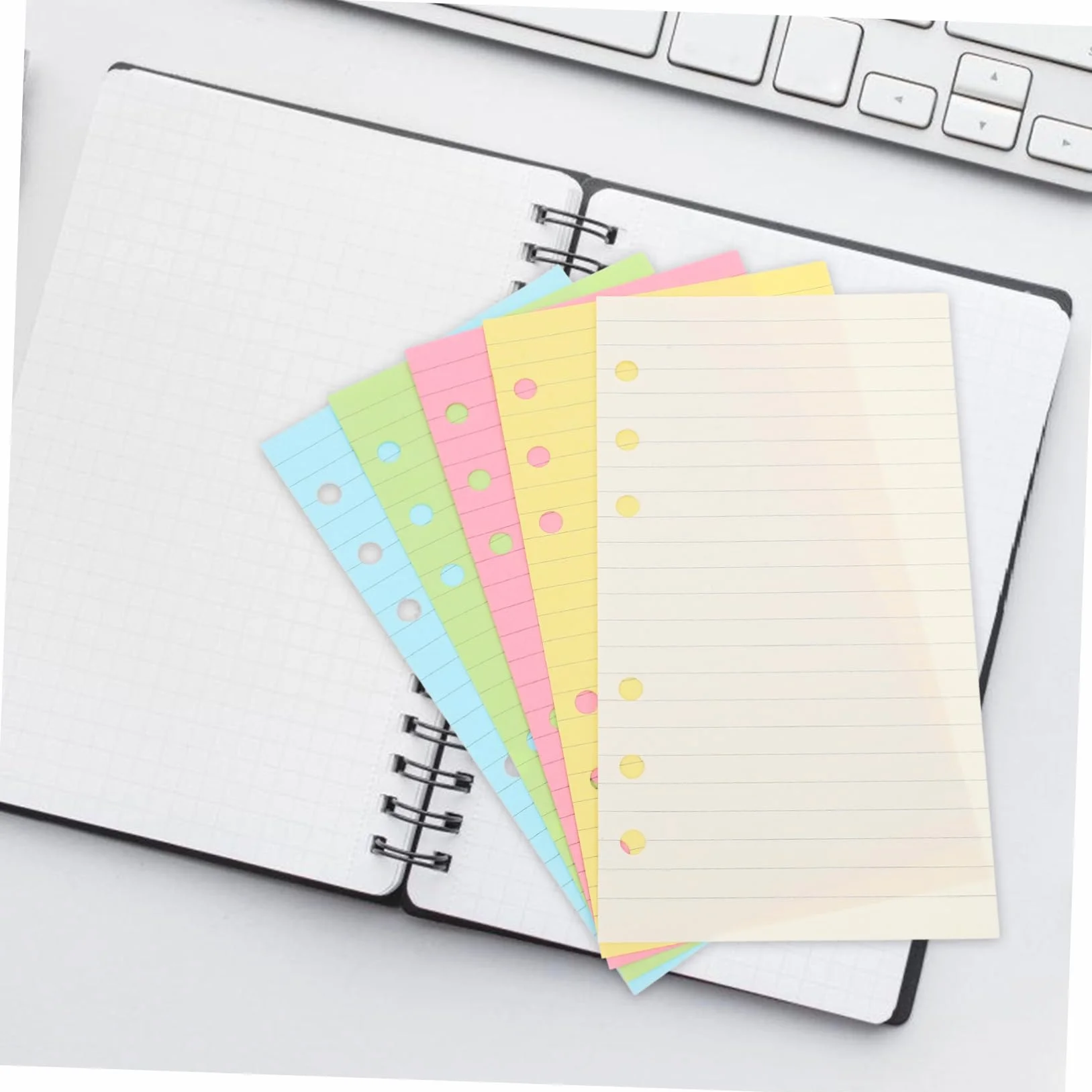 Homoyoyo Set da 2 Confezioni Carta per Planner a 6 Anelli Pagine Staccabili per Scuola e Casa