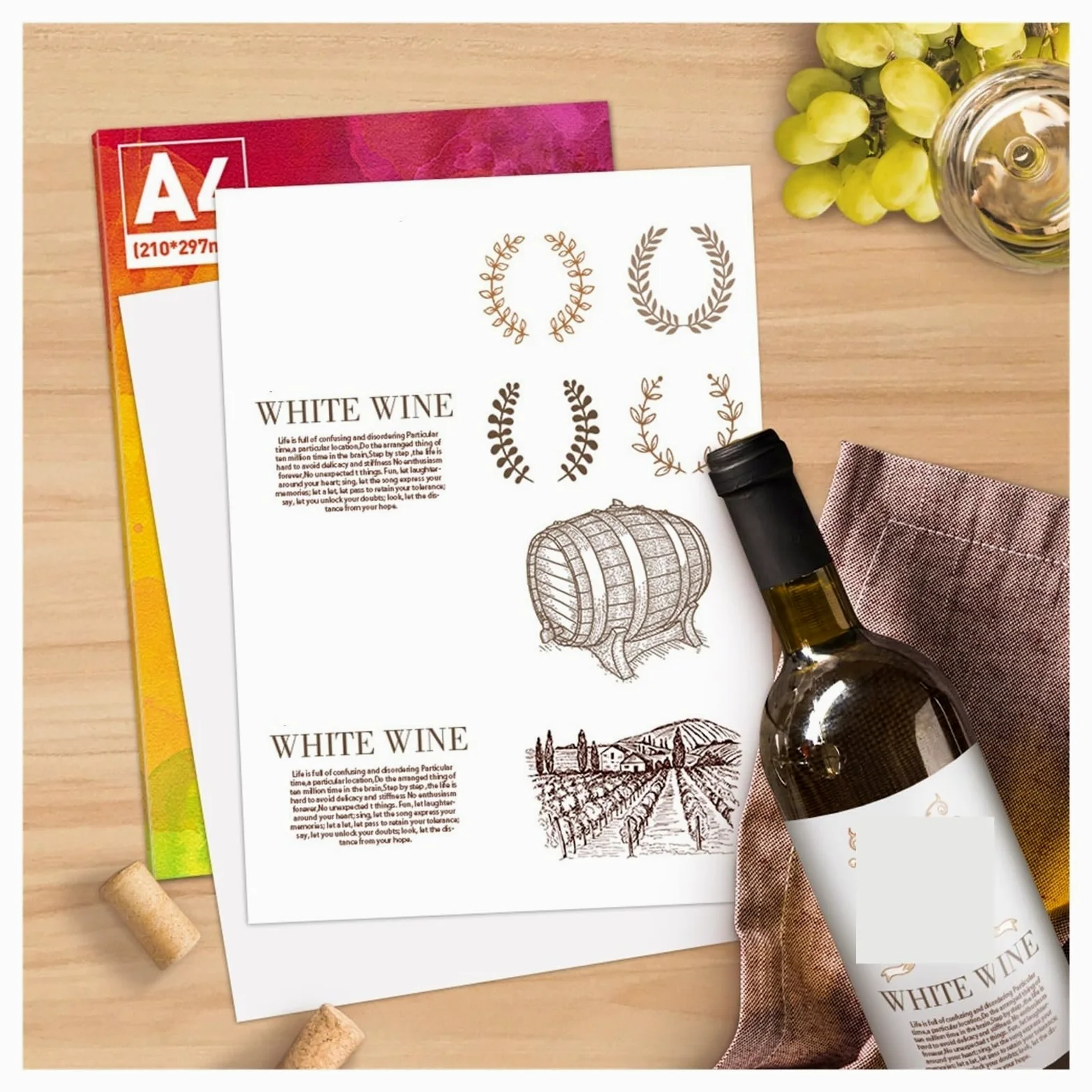 DAVBIR 10/50 fogli di carta A4 carta adesiva in vinile floreale trasparente carta for etichette stampabile carta lucida A4 impermeabile for stampante a getto d'inchiostro perfection (Color : 10 Sheet