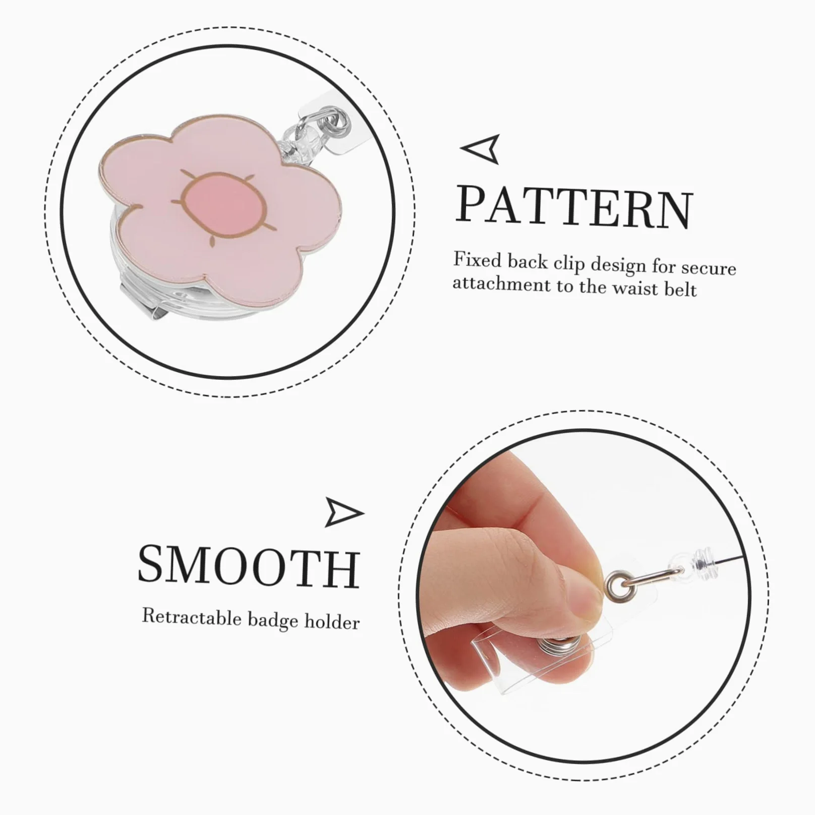 SHINEOFI 5 Set Di Cordino Porta Badge Retrattile Con Clip Per Targhetta Identificativa Con Clip Posteriore Fissata Per Lavoratori Del Settore 4 Pezzi * 5