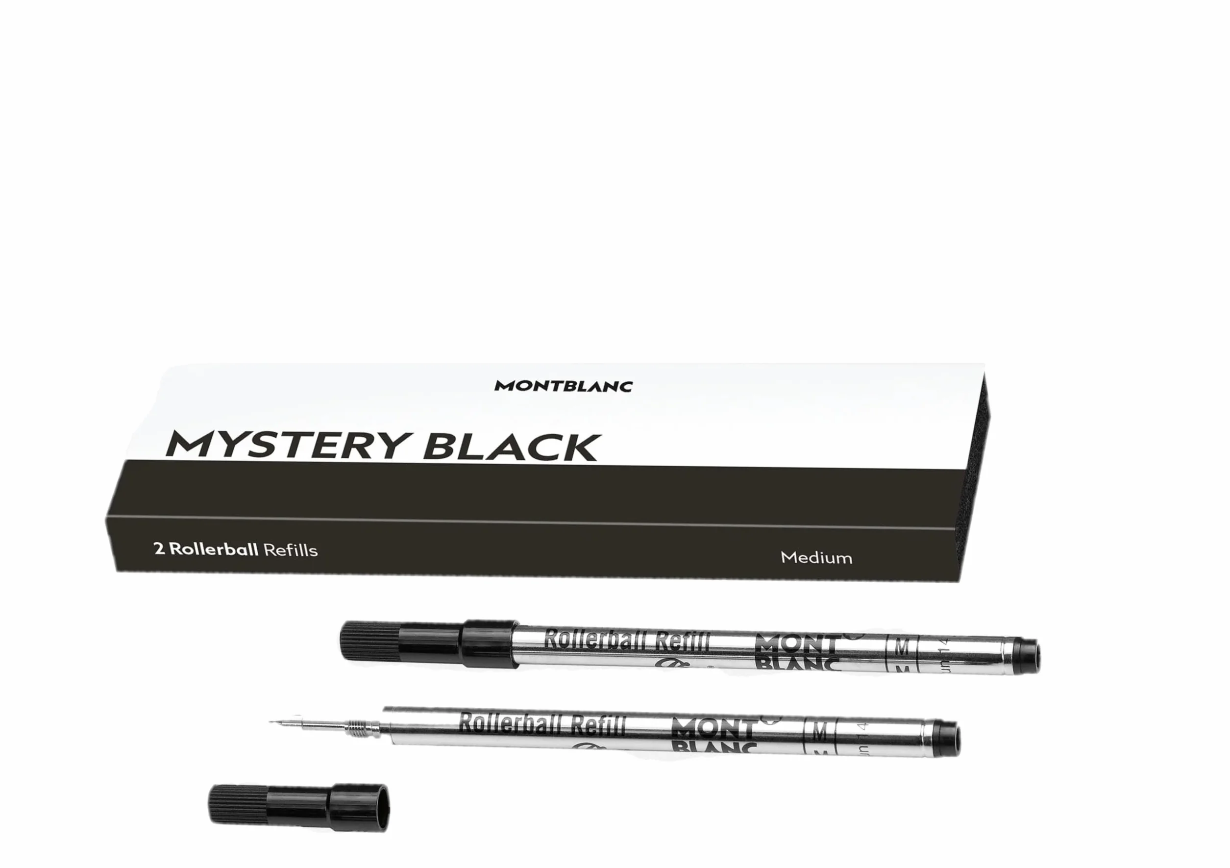 Montblanc 128231 Refill Per penne roller fineliner, Nero Mystery Black M 1.0 mm, Confezione da 2