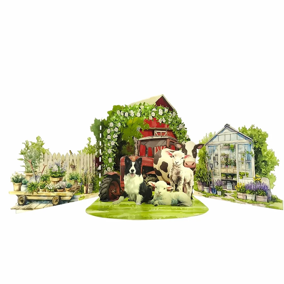Biglietto di auguri con scritta "The Red House, Forever", pop-up 3D, regalo di compleanno per donne, mogli, mamme, figlie, sorelle, zie, nonne, biglietto di anniversario, con busta